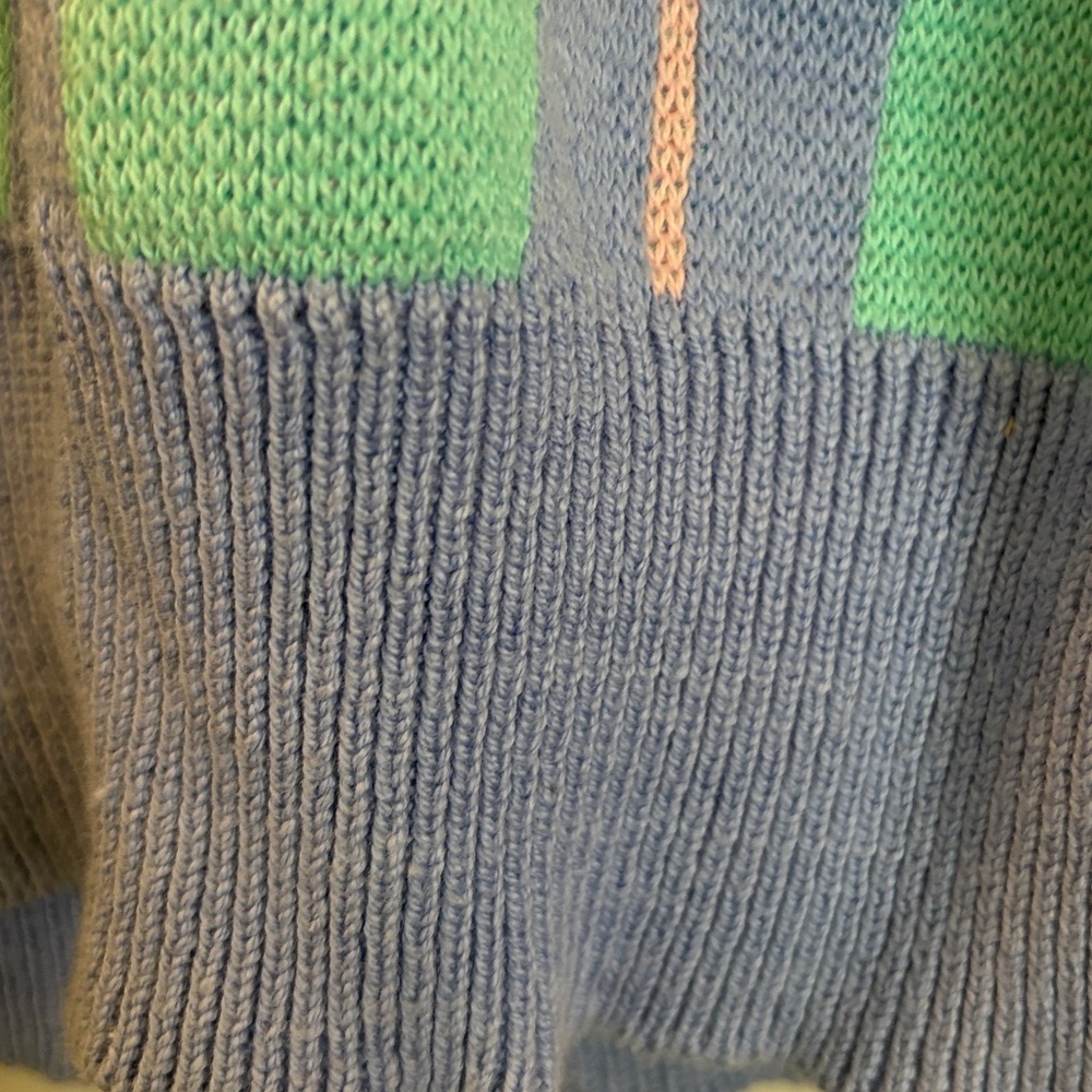Vintage 90s Kids Knit Sweater Vest – Kitestrings – Pastel Plaid – Size 5/6 - Picture 4 of 7